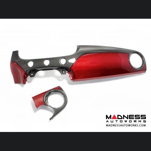 FIAT 500 Custom Dashboard - Carbon Fiber - Red Candy Combo