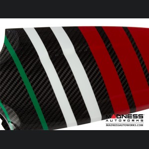 FIAT 500 Custom Dashboard - Carbon Fiber - Italian Racing Stripe w/ White Scorpion