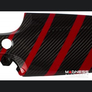 FIAT 500 Custom Dashboard - Carbon Fiber - Red Racing Stripe