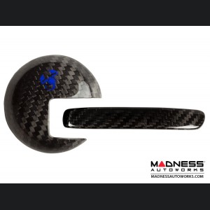 FIAT 500 Interior Door Handle Kit - Carbon Fiber - Blue Scorpion Design