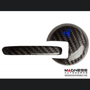 FIAT 500 Interior Door Handle Kit - Carbon Fiber - Blue Scorpion Design