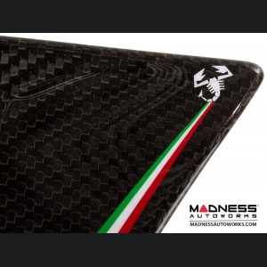 FIAT 500 Front Side Air Duct Diffuser Set - Carbon Fiber - Italian Racing Stripe w/ White Scorpion - NA Model