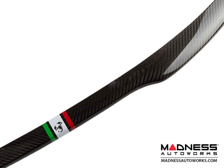 FIAT 500 Front Spoiler - Carbon Fiber - Italian Racing Stripe w/ Black Scorpion