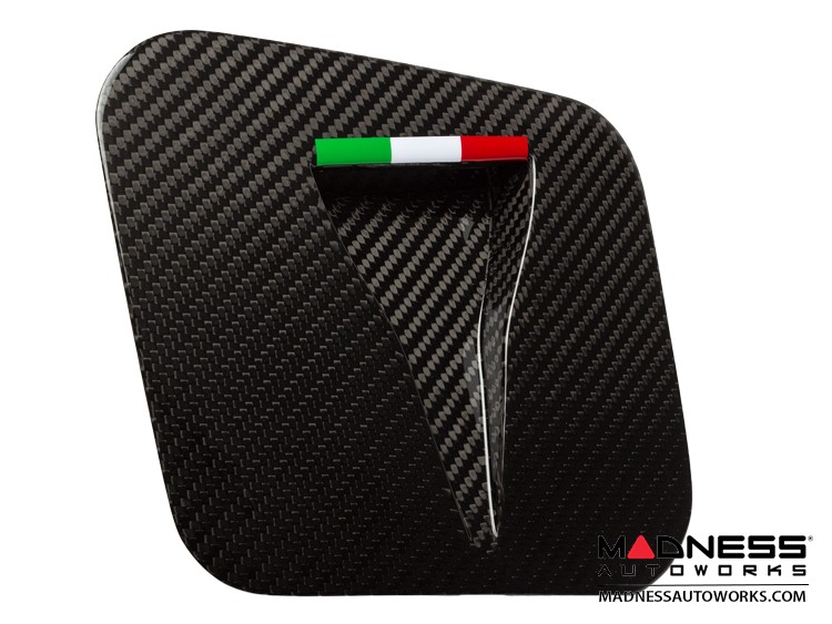 FIAT 500 Hood Scoop - ABARTH NACA Air Intake - Carbon Fiber - Italian Racing Stripe Design