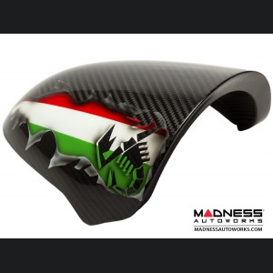 FIAT 500 Instrument Cover - Carbon Fiber - Italian Flag w/ Black Scorpion 