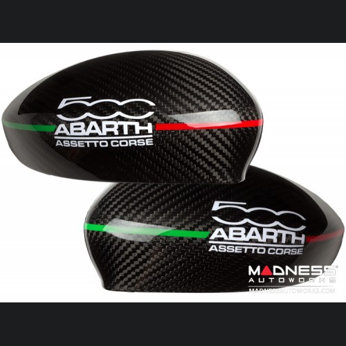 FIAT 500 Mirror Covers - Carbon Fiber - 500 ABARTH Assetto Corse