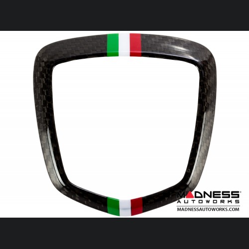 FIAT 500 ABARTH Rear Emblem Trim (1 piece) - Carbon Fiber - Italian Racing Stripe