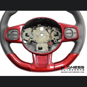 FIAT 500 ABARTH Steering Wheel Trim - Carbon Fiber - Red Candy - 595 Edition (2016-on)