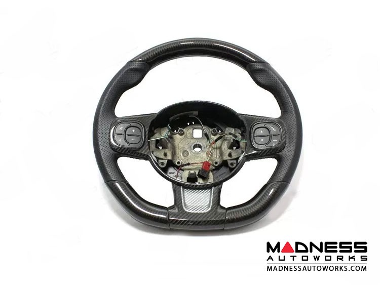 FIAT 500 ABARTH Steering Wheel Sides Cover And Center - Carbon Fiber - 595 Edition - Italian Theme