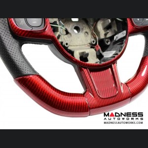 FIAT 500 ABARTH Steering Wheel Sides Cover - Carbon Fiber - Red Candy - 595 Edition