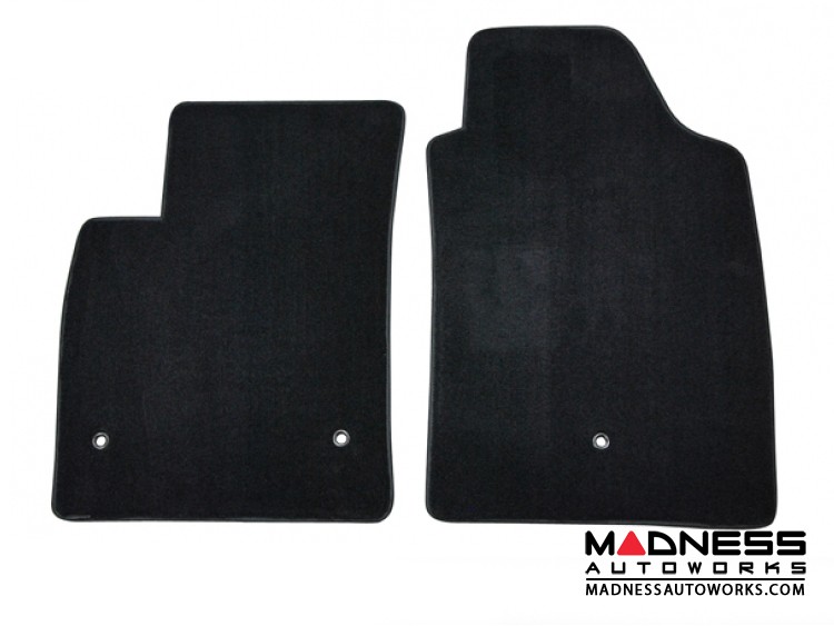 FIAT 500 Floor Mats - Thick Plush Carpet - Lloyd - Front Set - Black