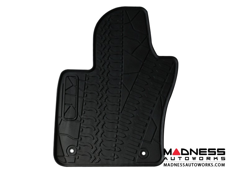 FIAT 500X Floor Mats - All Weather - Rubber - Premium - Front + Rear Set - Black 