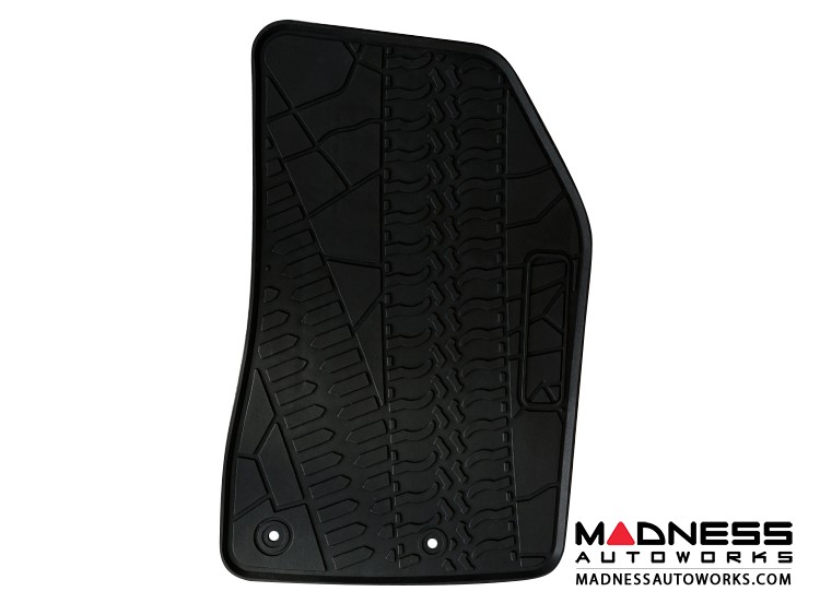 FIAT 500X Floor Mats - All Weather - Rubber - Premium - Front + Rear Set - Black 
