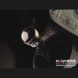 FIAT 500 Gear Shift Knob + Gear Shift Boot - Magneti Marelli - Genuine Carbon Fiber 