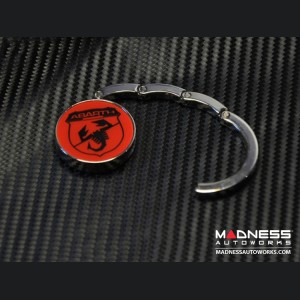 Purse Hook - ABARTH Scorpion - Chrome w/ Red Background and Black Logo
