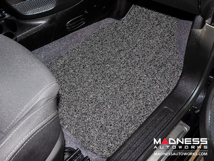 FIAT 500 2008-2012 FULLY TAILORED CAR MATS-BLACK CARPET WITH GREY BINDING 