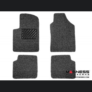 FIAT 500 Floor Mats - All Weather Rubber - Coiled PVC - Black/ Grey 