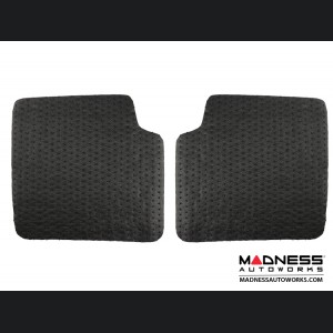 FIAT 500 All Weather Floor Mats - All Weather Rubber - Coiled PVC - Front + Rear Set - Black