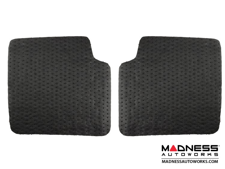 FIAT 500 Floor Mats + Cargo Mat Set - All Weather - Rubber Woven Carpet - Black + Grey