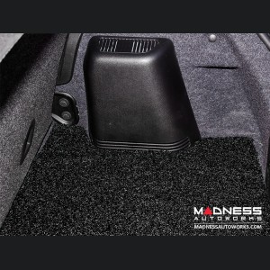FIAT 500 Floor Mats + Cargo Mat - All Weather - Rubber Woven Carpet - Black