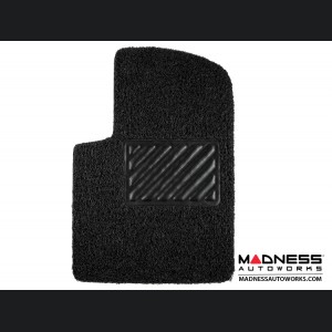 FIAT 500 All Weather Floor Mats - All Weather Rubber - Coiled PVC - Front + Rear Set - Black