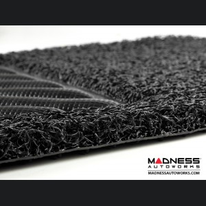 FIAT 500X Floor Mats - All Weather -  Rubber Woven Carpet - Front + Rear Set - Black 