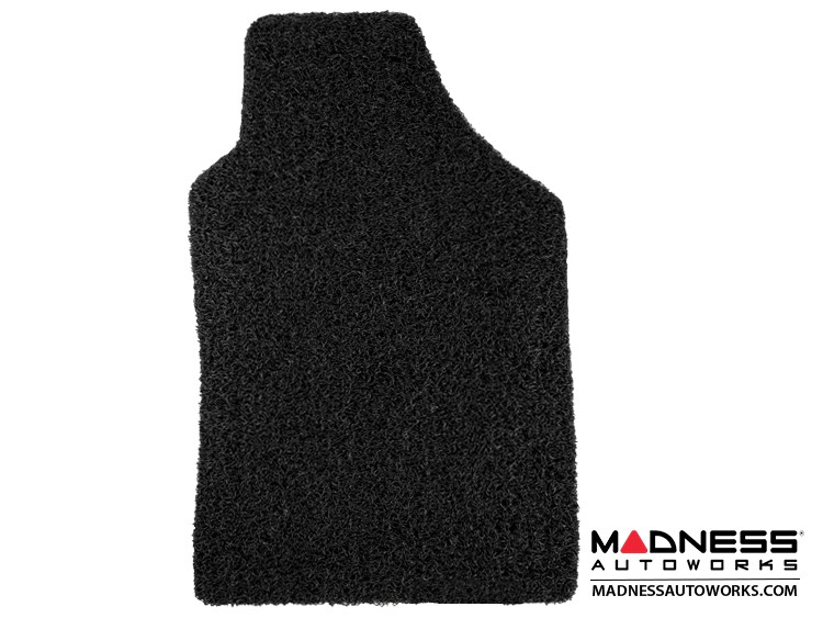 FIAT 500 Floor Mats + Cargo Mat Set - All Weather - Rubber Woven Carpet - Black
