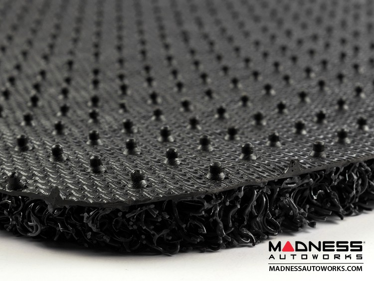 FIAT 500 Floor Mats - All Weather - Rubber Woven Carpet - Black