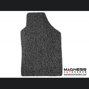 FIAT 500 Floor Mats - All Weather - Rubber Woven Carpet - Black + Grey 