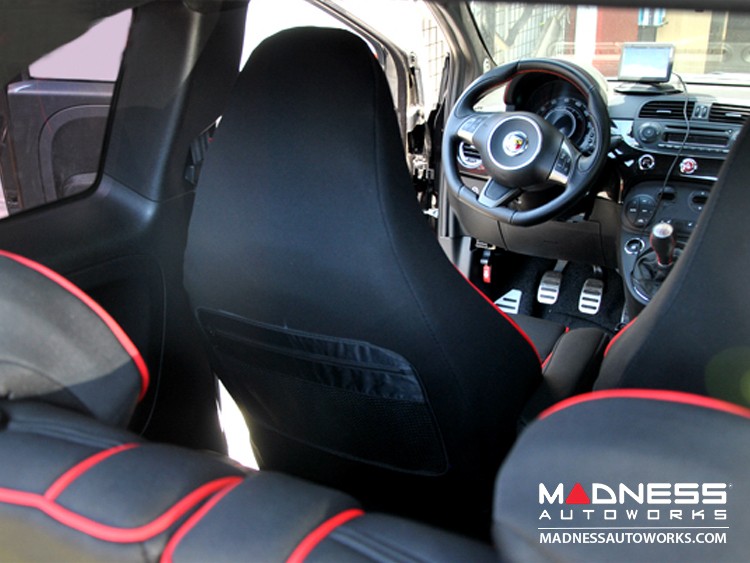 Fiat 500 Seat Covers Front Seats Custom Neoprene Design Abarth Model - Fiat 500 Abarth Seat Covers