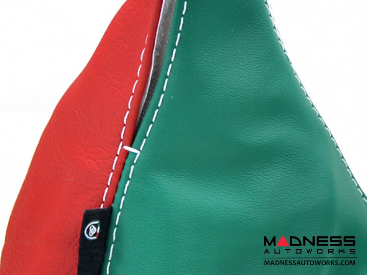 FIAT 500 Gear Shift Boot - Italian Colors Leather w/ 500 Logo