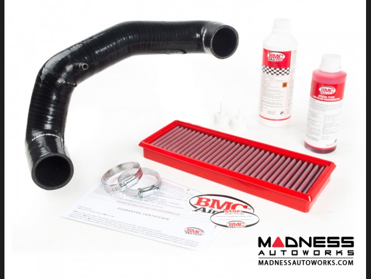 FIAT 500 Air Filter Housing Upgrade Kit - 1.4L Multi Air Turbo Engine - Black Silicone w/ BMC Filter (2015 - on models)