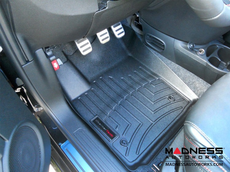 FIAT 500 Floor Liners - All Weather - WeatherTech - Front + Rear - Black