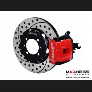 FIAT 500 Brake Conversion Kit - Wilwood Rear Brake Upgrade Kit (Red Powder Coated Calipers / Drilled & Slotted Rotors)