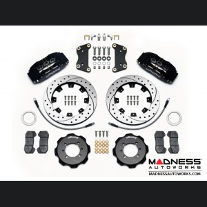 FIAT 500 Brake Conversion Kit - Wilwood Dynapro 6 Piston Front Brake Kit (Black Powder Coat Calipers / SRP Drilled & Slotted Rotors)