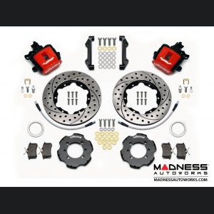 FIAT 500 Brake Conversion Kit - Wilwood Rear Brake Upgrade Kit (Red Powder Coated Calipers / Drilled & Slotted Rotors)