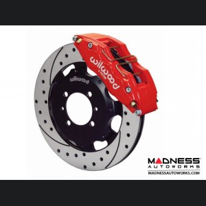 FIAT 500 Brake Conversion Kit - Wilwood Dynapro 6 Piston Front Brake Kit (Red Powder Coat Calipers / SRP Drilled & Slotted Rotors)