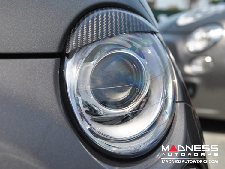 RACE DESIGN HEADLIGHT BROWS EYELIDS EYEBROWS FOR THE FIAT 500 2007 ONWARDS