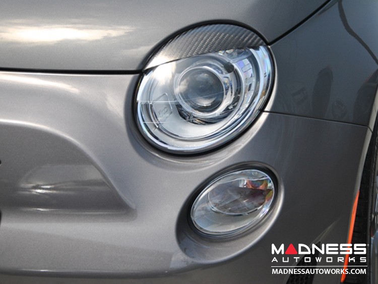 RACE DESIGN HEADLIGHT BROWS EYELIDS EYEBROWS FOR THE FIAT 500 2007 ONWARDS