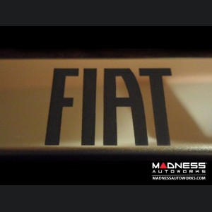 License Plate Frame - Standard - Satin Stainless Steel w/ FIAT Logo