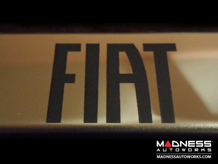 FIAT 500 License Plate Frame (Wideplate) - Polished Stainless Steel w/ FIAT Logo
