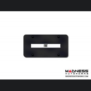 License Plate - Black Steel Plate with FIAT Logo