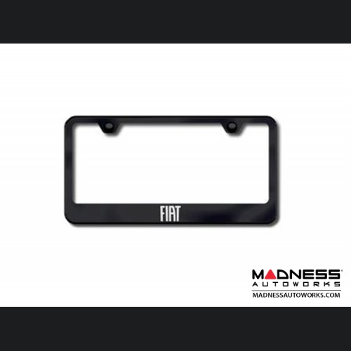 License Plate Frame - Standard - Black w/ FIAT Logo