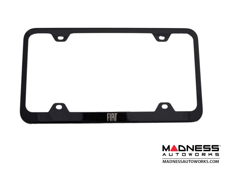 FIAT 500 License Plate Frame (Wideplate) - Black w/ FIAT Logo