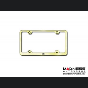 License Plate Frame - Wideplate - Gold Finish w/ FIAT Logo