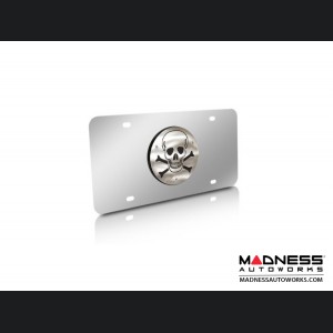 License Plate - Stainless Steel Plate - Skull Logo