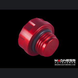 FIAT 500 Oil Cap - Red Anodized Billet - Scratch and Dent