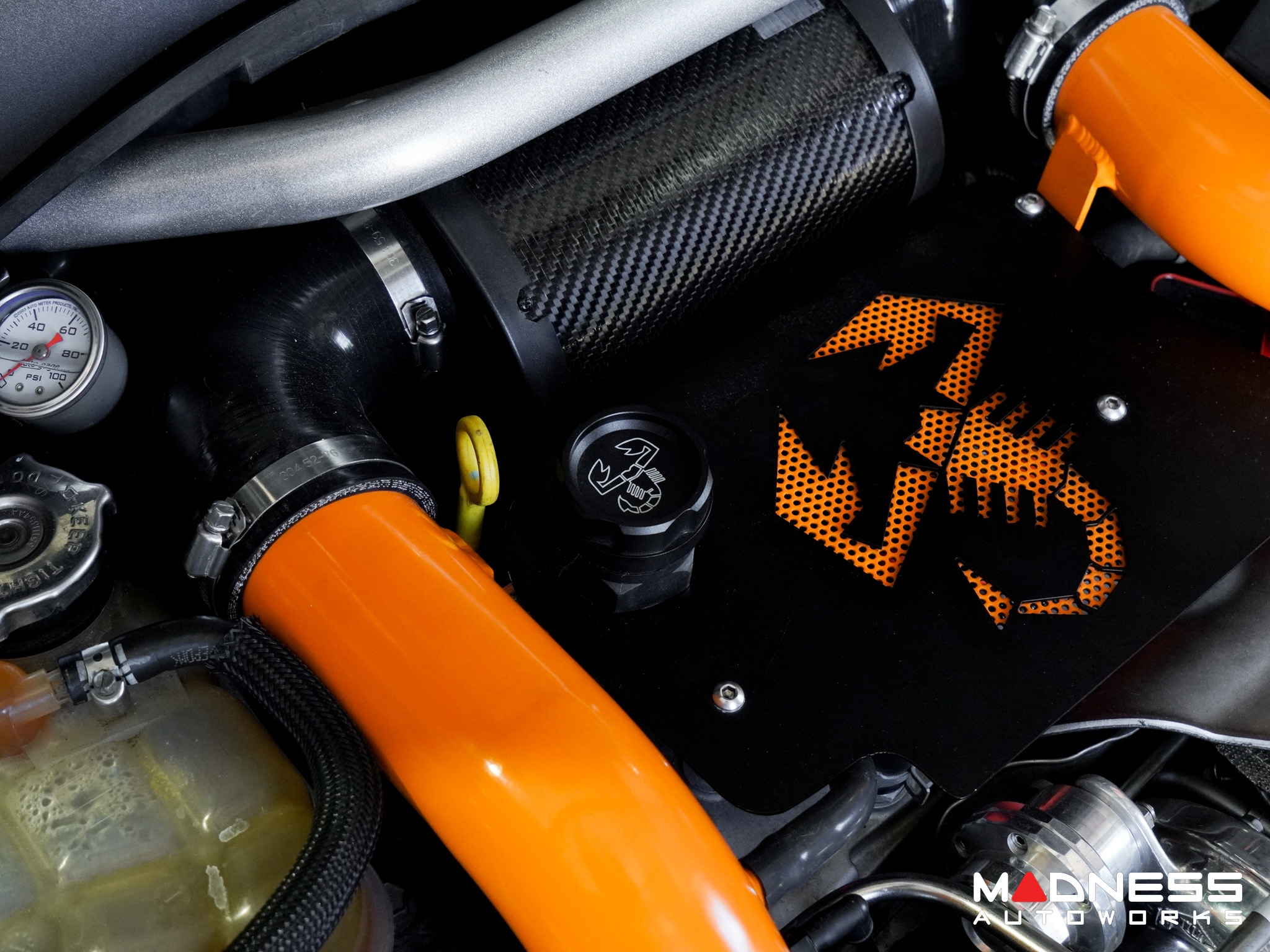 FIAT 500 Oil Cap - CFP - Black Anodized Billet - w/ Scorpion Logo ...