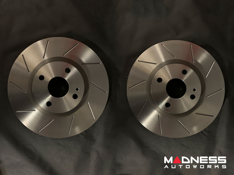 FIAT 124 Brake Rotors - Front - MTECH - Slotted - ABARTH