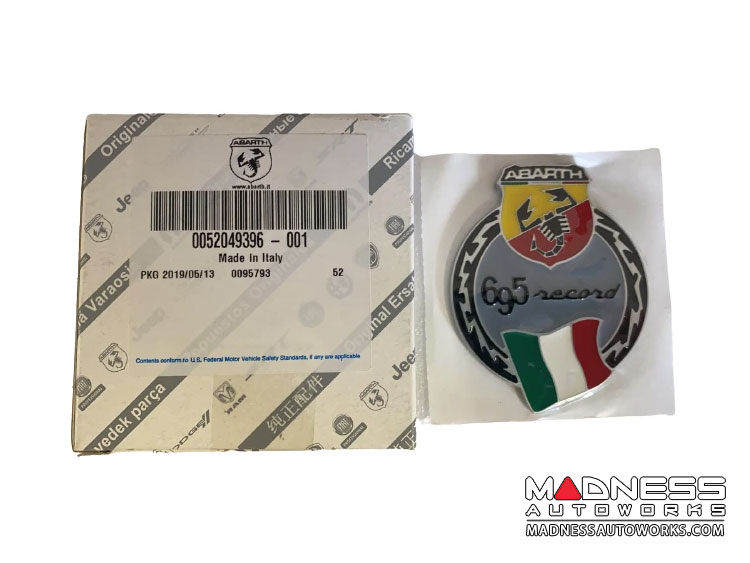 FIAT 500 ABARTH Badge - 695 Record - Rear Quarter Panel - Genuine